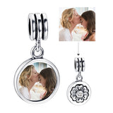 925 Silver Flower & CZ Dangle Charm Bead for Bracelet