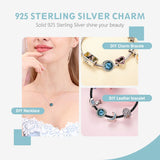 925 Silver Heart CZ Crystal Charm Beads for Women DIY Jewelry