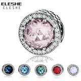 925 Silver Heart CZ Crystal Charm Beads for Women DIY Jewelry