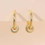 925 Silver CZ Hoop Earrings Zircon Ball Drop Jewelry