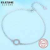 925 Silver Glittering Circle Charm Bracelet Women Jewelry