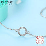 925 Silver Glittering Circle Charm Bracelet Women Jewelry