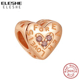 925 Silver Rose Heart Charms for Bracelets DIY Jewelry Gift