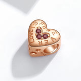 925 Silver Rose Heart Charms for Bracelets DIY Jewelry Gift