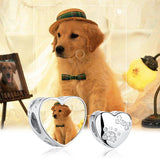 925 Silver Dog Cat Paw Print Bead Photo Charms