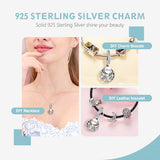 925 Sterling Silver Bead Daisy Flower Clover Heart Charms for Bracelet & Bangle
