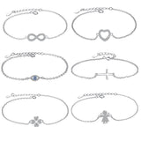 925 Silver Eye Cross Infinity Heart Bracelet Chain Gift