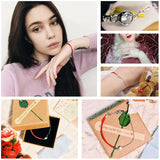 925 Silver Bracelet Crystal Round Charm Red Thread Rope Chain Jewelry