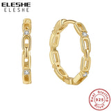 925 Silver CZ Hoop Earrings Classic Openwork Piercing Women Party Jewelry