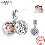 925 Silver Clear CZ Star Moon Dangle Charms for Bracelet DIY Jewelry