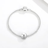 925 Silver Gender Sign Round Bead Bracelet Charm