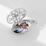 925 Silver Photo Pendant Ivy Leaf Sun Flower Necklace, You Are My Sunshine