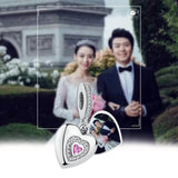 925 Silver Photo Beads Heart Star Moon Charm for Bracelets DIY