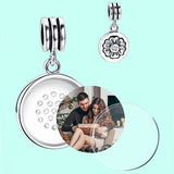 925 Silver Forever Dangle Charms w/ Flower Photo Bead for Bracelet