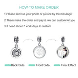 925 Silver Forever Dangle Charms w/ Flower Photo Bead for Bracelet