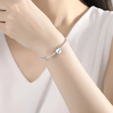 925 Silver Dog Bones Heart Beads Photo Charm Bracelet