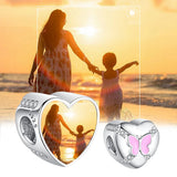 925 Silver Enamel Butterfly Beads with CZ Charm
