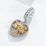 925 Sterling Silver Family Tree Dangle Charms with Zircon Tree of Love