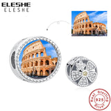 925 Silver Colosseum Bead Charm for Bracelet DIY Gift