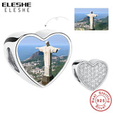 925 Silver Jesus Christ Bead Photo Charm for Bracelet DIY