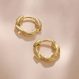 925 Silver Twist Hoop Earrings Women Teen Girl Party Earrings