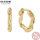 925 Silver Twist Hoop Earrings Women Teen Girl Party Earrings
