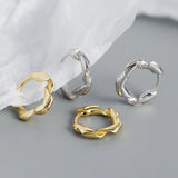 925 Silver Twist Hoop Earrings Women Teen Girl Party Earrings