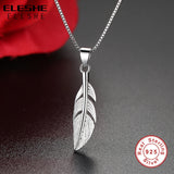 925 Sterling Silver Feather Necklace For Women