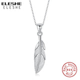 925 Sterling Silver Feather Necklace For Women
