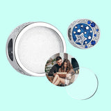 925 Sterling Silver Flag Photo Charm CZ Moon Star Round Bead Bracelet DIY