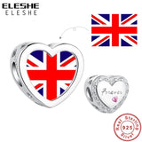 925 Silver Flag Custom Photo Charm Heart Bracelet