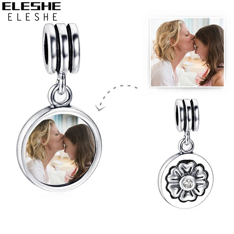 925 Silver Floral Dangle Charms for Bracelet