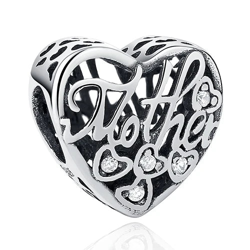 925 Silver Forever Heart Charm Beads for Bracelet Love Jewelry