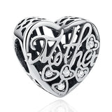 925 Silver Forever Heart Charm Beads for Bracelet Love Jewelry
