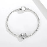 925 Silver Heart Beads with CZ Charm Bracelet DIY