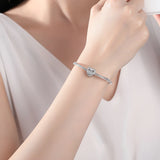 925 Silver Heart Beads with CZ Charm Bracelet DIY