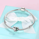 925 Silver Heart Flower Charm Bead for Mother's DIY Bracelet Necklace