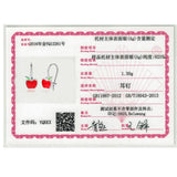 925 Silver Kids Earrings Red Enamel Crystal Stud For Girls