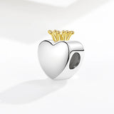 925 Silver Crown Flag Bead Charm for Bracelet Custom Photo DIY Jewelry