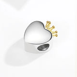 925 Silver Crown Flag Bead Charm for Bracelet Custom Photo DIY Jewelry
