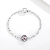 925 Sterling Silver Heart CZ Bead Flag Custom Photo Charm