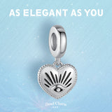 925 Silver Lucky Eye Heart Shape Charms Bead Fit Bracelets Plata De Ley 925