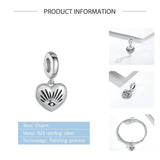 925 Silver Lucky Eye Heart Shape Charms Bead Fit Bracelets Plata De Ley 925