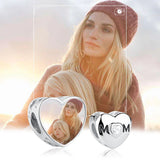 925 Sterling Silver MOM Charm Heart Bead for Bracelet