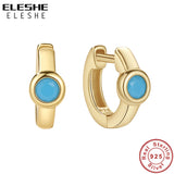 925 Silver Mini Turquoise Hoop Earrings Classic Jewelry
