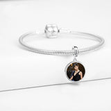 925 Silver Personalized Photo Beads Cat Dog Mom Charms Fit Bracelets