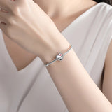 925 Silver Dog Photo Charm My Puppy Paw Heart Bead Bracelet Jewelry