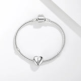 925 Silver Pet Cat Heart Bead Photo Charms Fit Bracelet Necklace