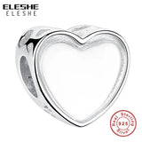 925 Sterling Silver Flag Photo Heart Charm Bead
