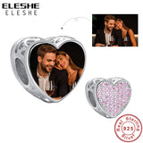 925 Silver Pink CZ Bead Charm for Bracelet DIY Jewelry